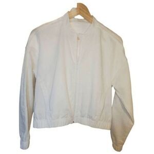 Lululemon  White Lightweight Bomber Jacket Size S